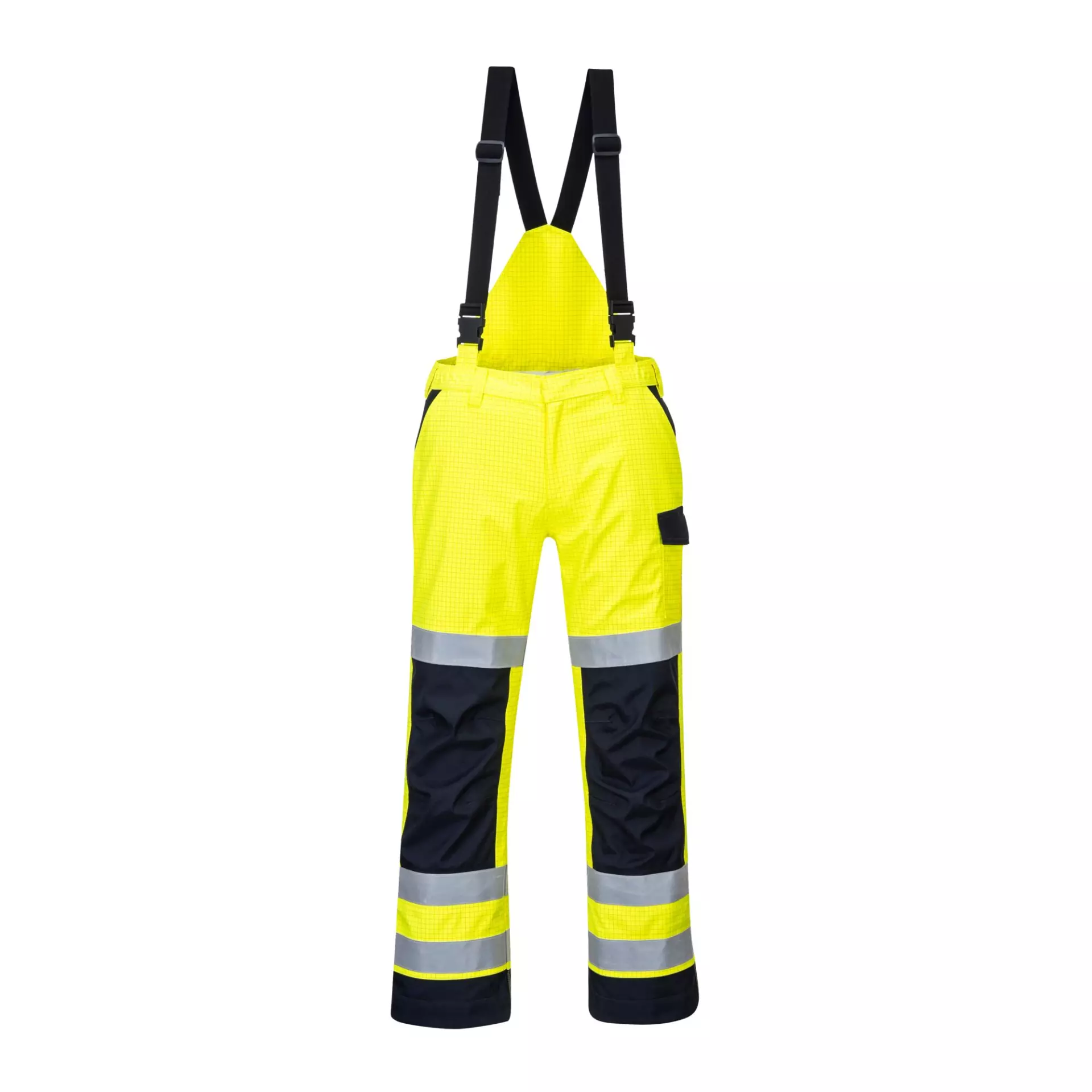 Portwest MV71YNR, Modaflame Rain Multi Norm Arc Trousers, Yellow/Navy, image 1