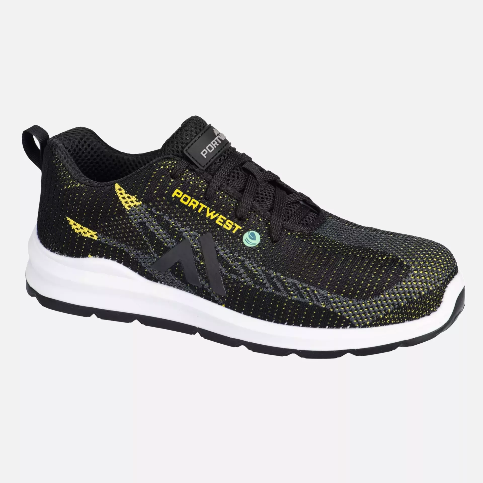 Portwest FC06BKY, Eco Fly Composite Trainer S1PS SR FO, Black/Yellow, image 4