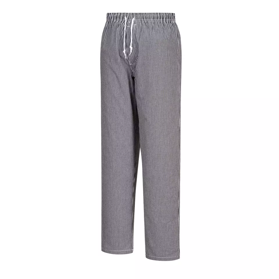 Portwest C079CKR, Chef's Bromley Trousers, Black Check, image 3, gallery thumbnail
