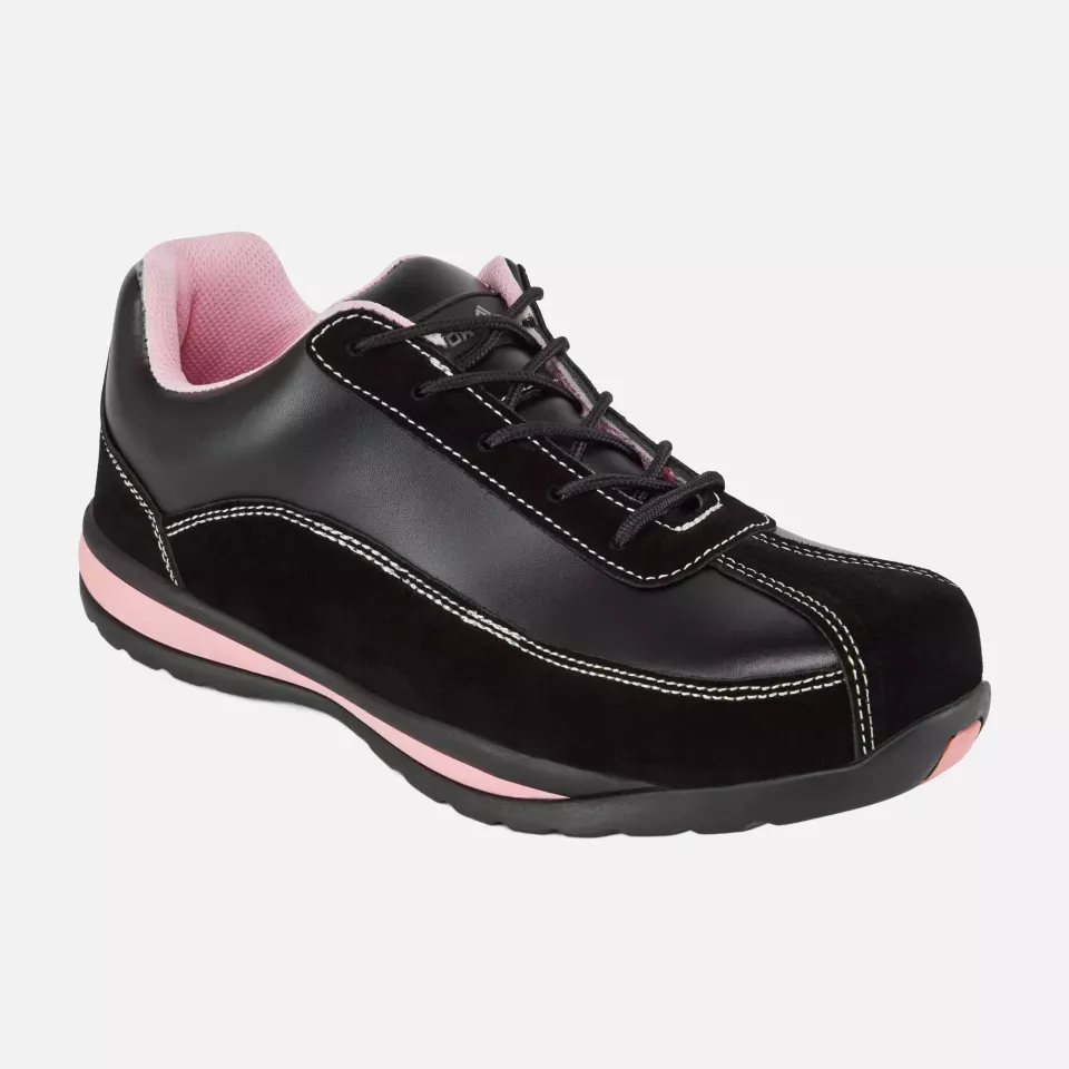 Portwest FW39BPR, Steelite Women's Safety Trainer S1P HRO, Black/Pink, image 2, gallery thumbnail