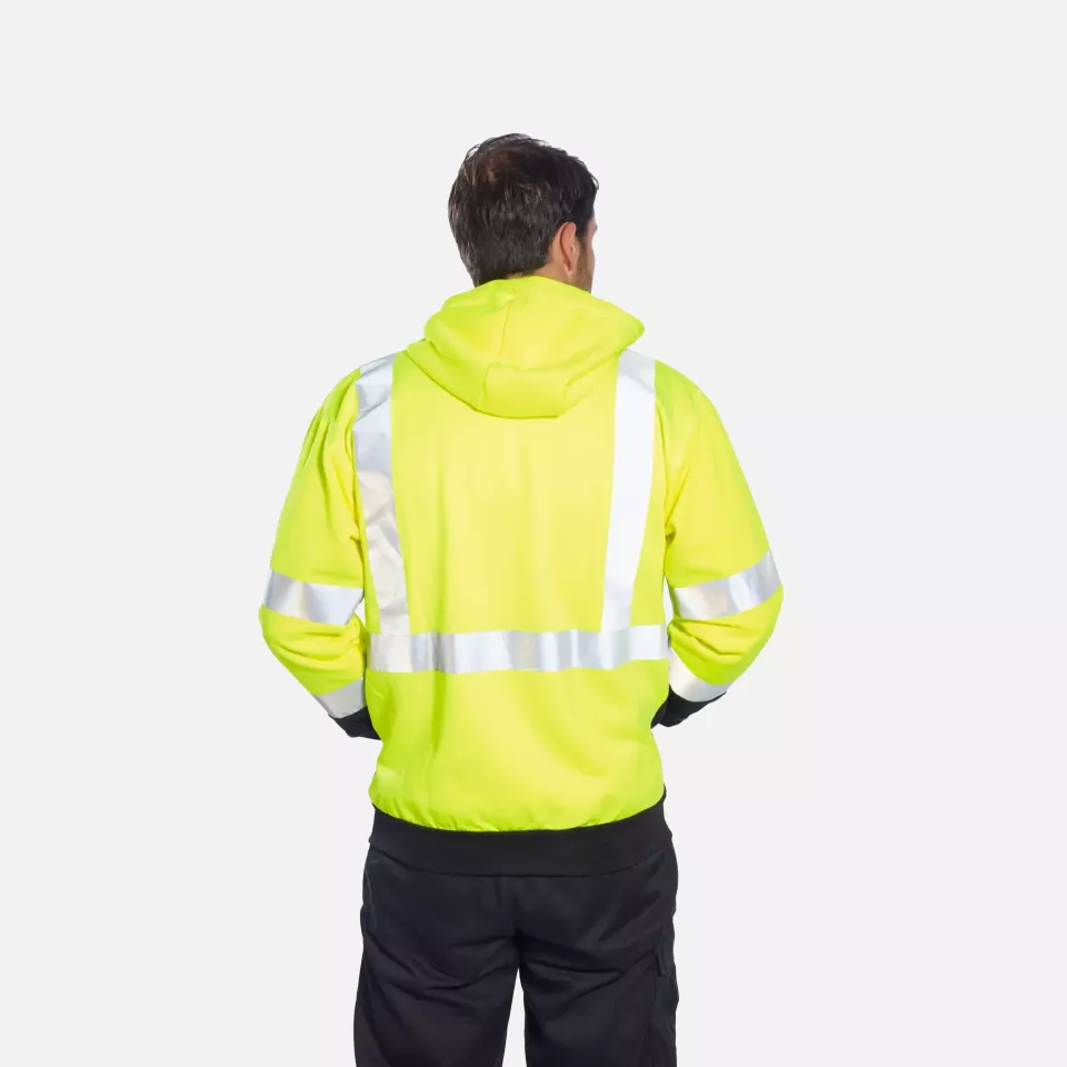 Portwest B315OBR, Hi-Vis Contrast Zipped Hoodie, Orange/Black, image 4, gallery thumbnail