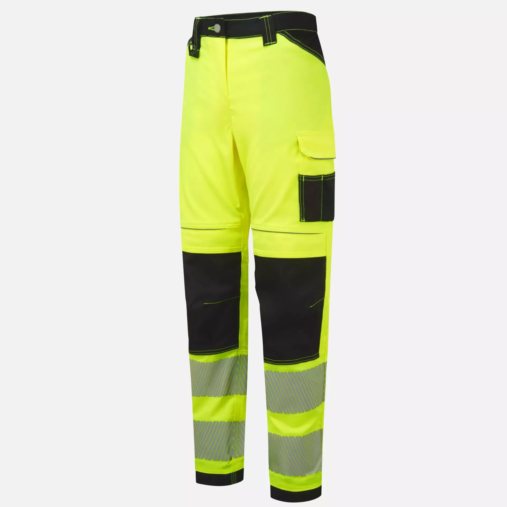 Portwest PW385YBR, PW3 Hi-Vis Women's Stretch Work Trousers, Yellow/Black, image 3