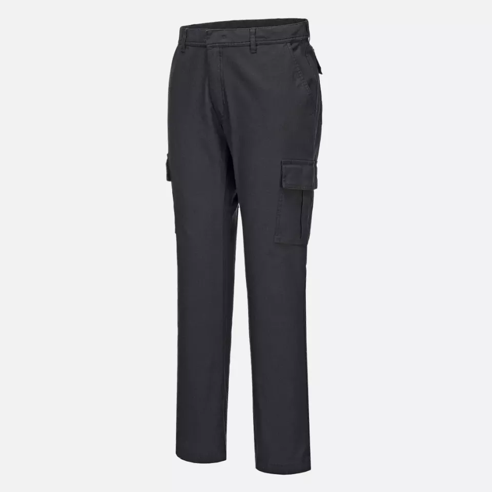 Portwest S231BKS, WX2 Eco Stretch Slim Fit Combat Trousers, Black Short, image 1, gallery thumbnail