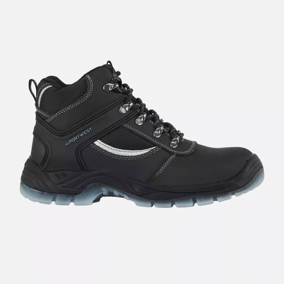 Portwest FW69BKR, Steel Leather Hiker Boot S3 SRC, Black, image 1, gallery thumbnail