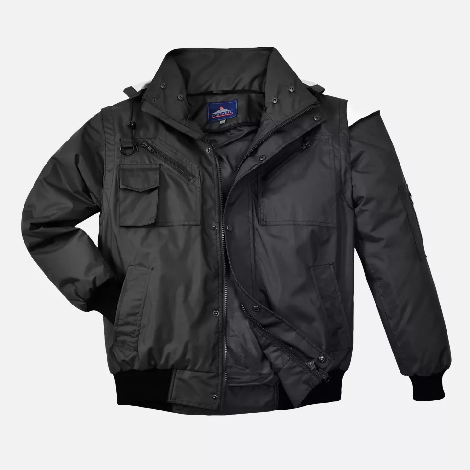 Portwest F465BKR, 3-in-1 Bomber Jacket, Black, image 4, gallery thumbnail