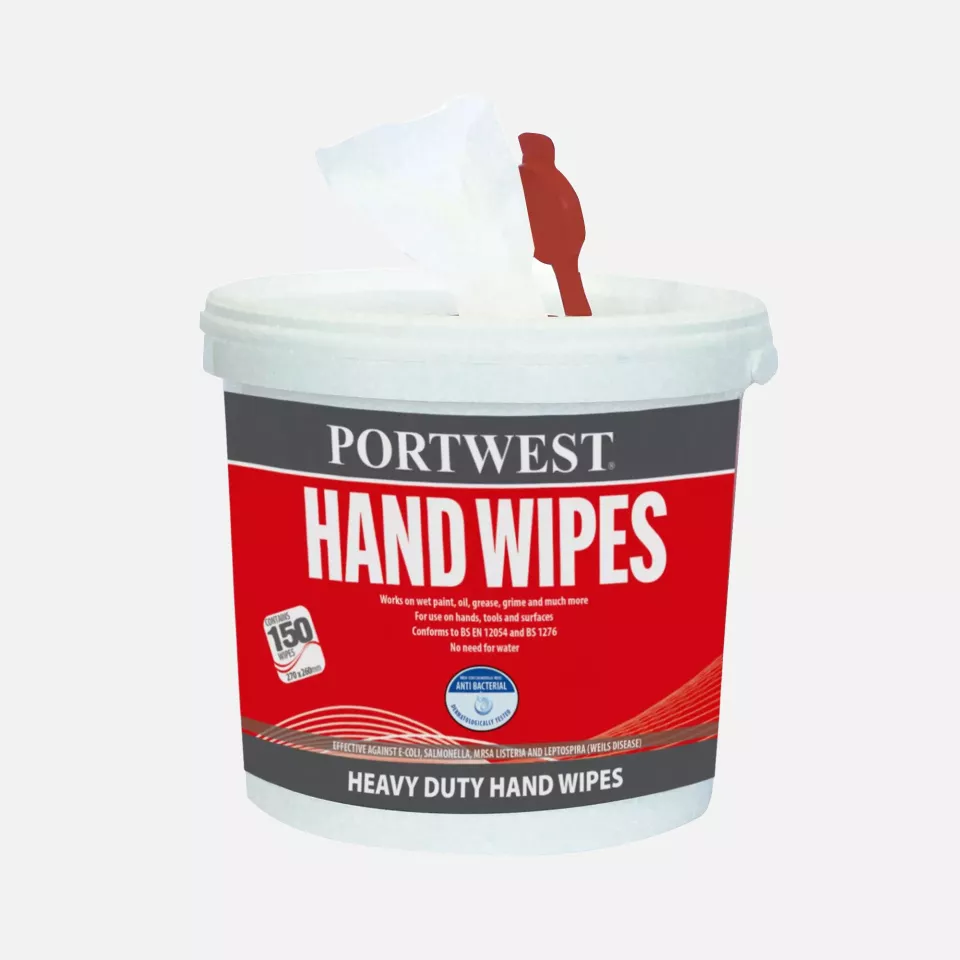 Portwest IW10WHR, Hand Wipes (150 Wipes), White, image 1, gallery thumbnail