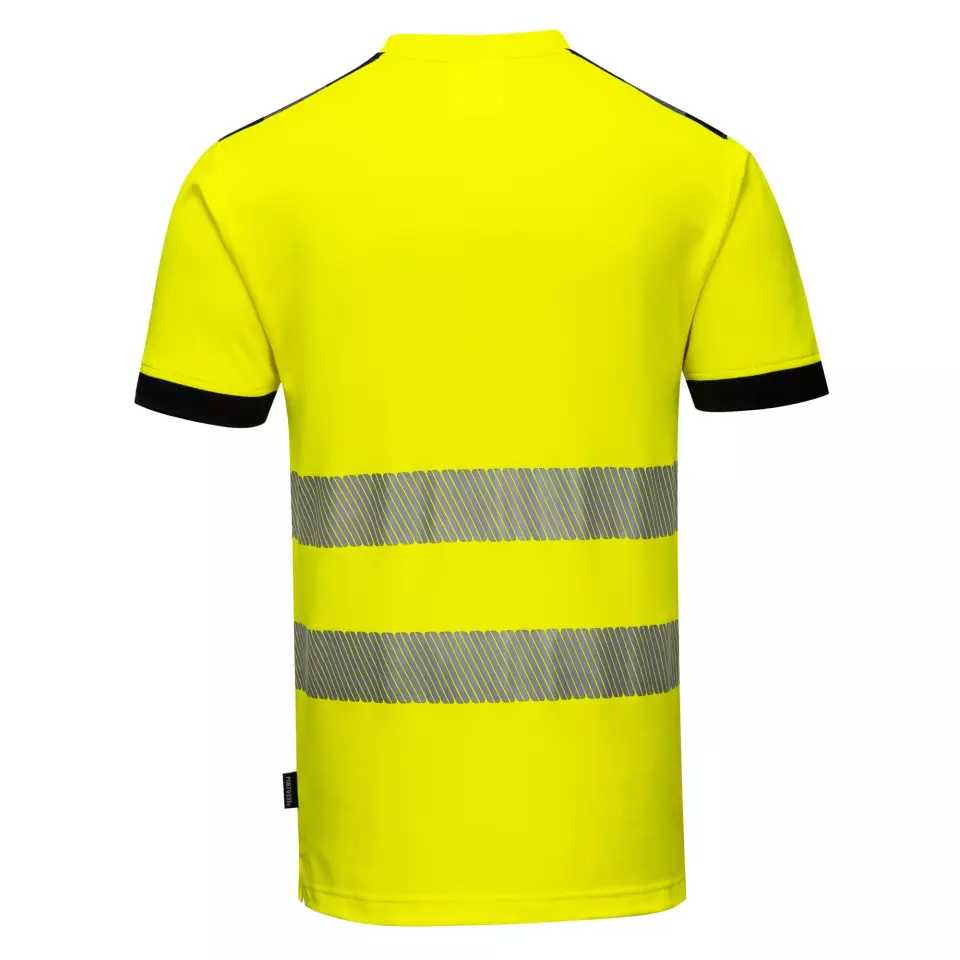 Portwest T181YBR, PW3 Hi-Vis Cotton Comfort T-Shirt S/S, Yellow/Black, image 2, gallery thumbnail