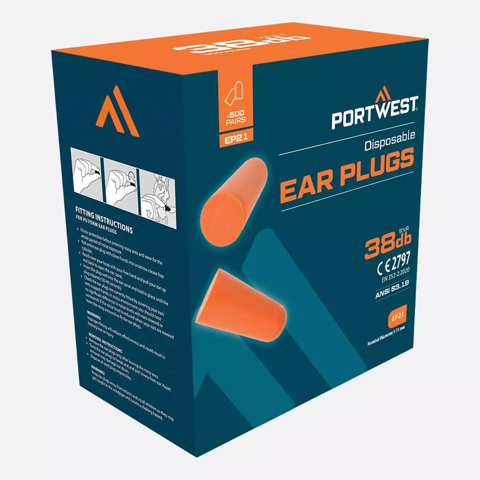 Portwest EP21ORR, Ear Plug Dispenser Refill Pack, Orange, image 1, gallery thumbnail