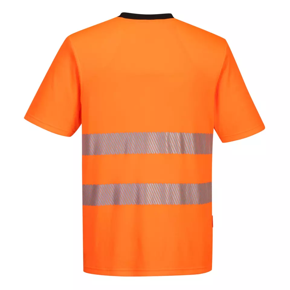 Portwest DX413OBR, DX4 Hi-Vis T-Shirt S/S, Orange/Black, image 2, gallery thumbnail