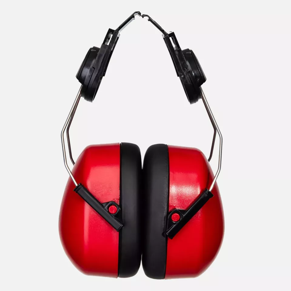 Portwest PW47RER, Endurance Clip-On Ear Defenders, Red, image 1, gallery thumbnail