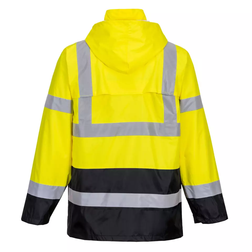 Portwest H443YBR, Hi-Vis Contrast Classic Rain Jacket, Yellow/Black, image 3, gallery thumbnail