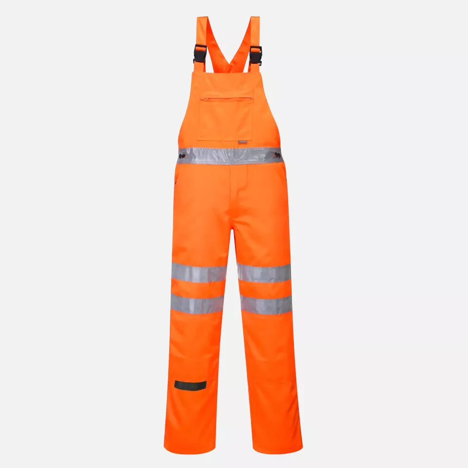 Portwest RT43ORR, Hi-Vis Polycotton Service Bib and Brace, Orange, image 1, gallery thumbnail