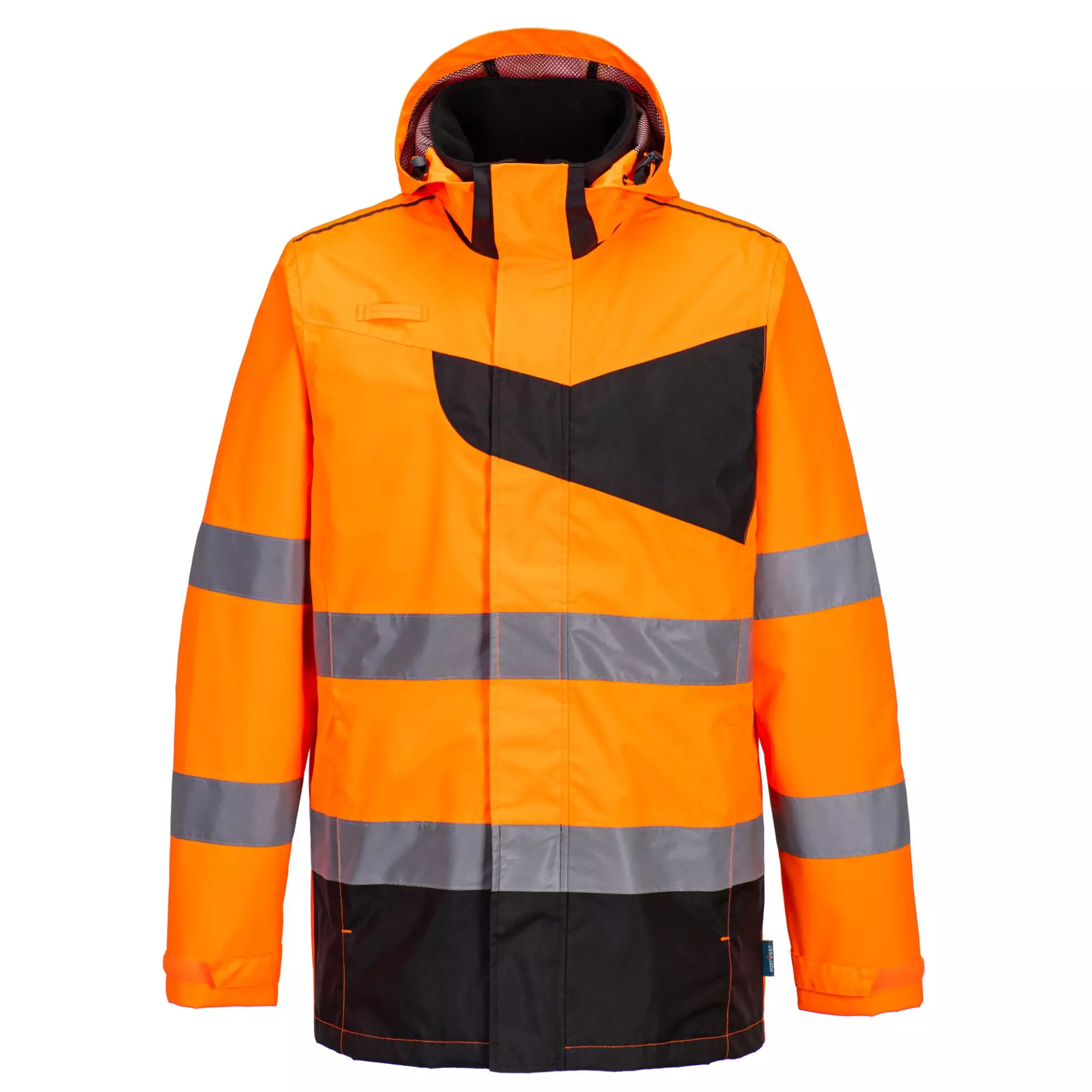 Portwest PW265OBR, PW2 Hi-Vis Rain Jacket, Orange/Black