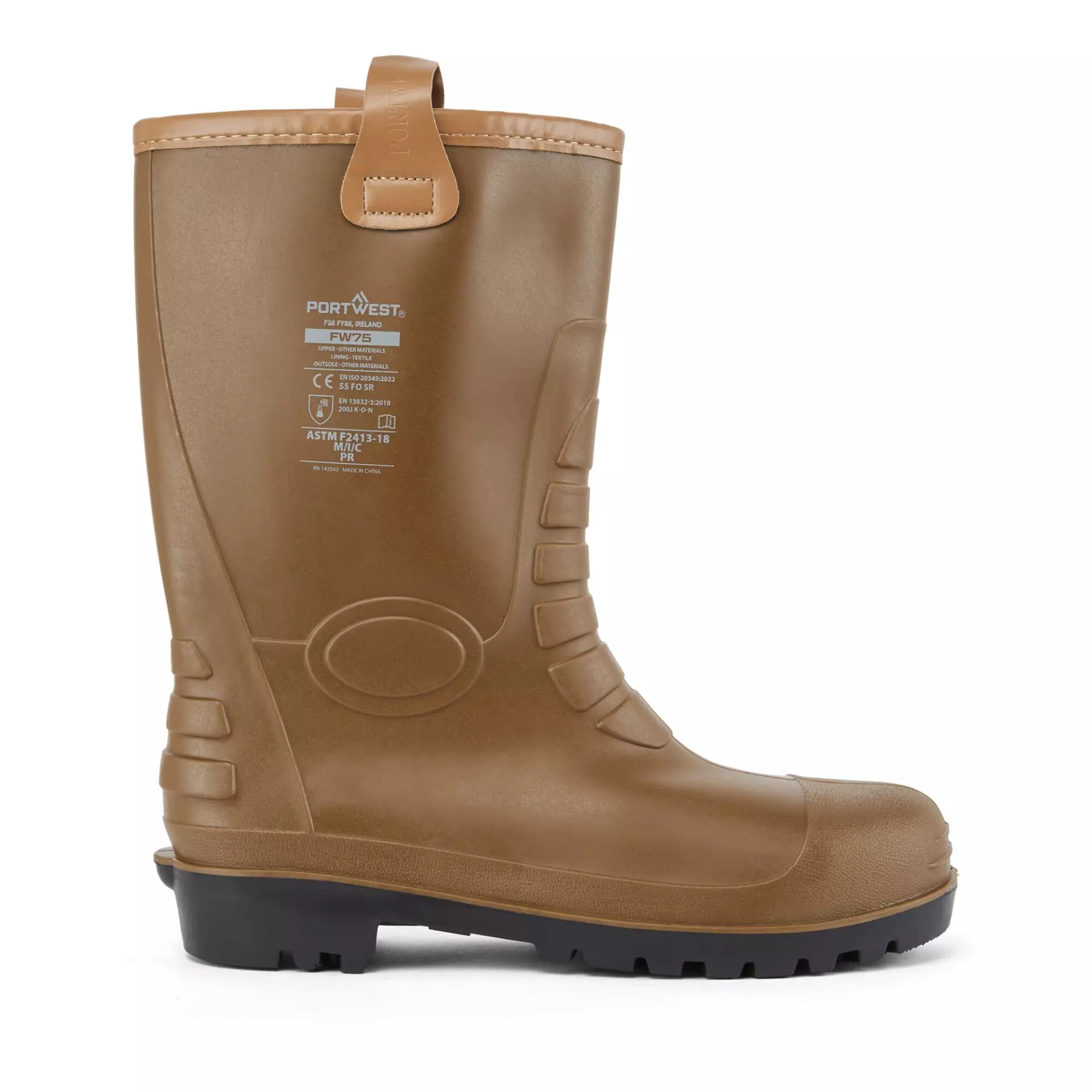 Portwest FW75TAR, Steel PVC Rigger Boot S5 FO, Tan, image 1