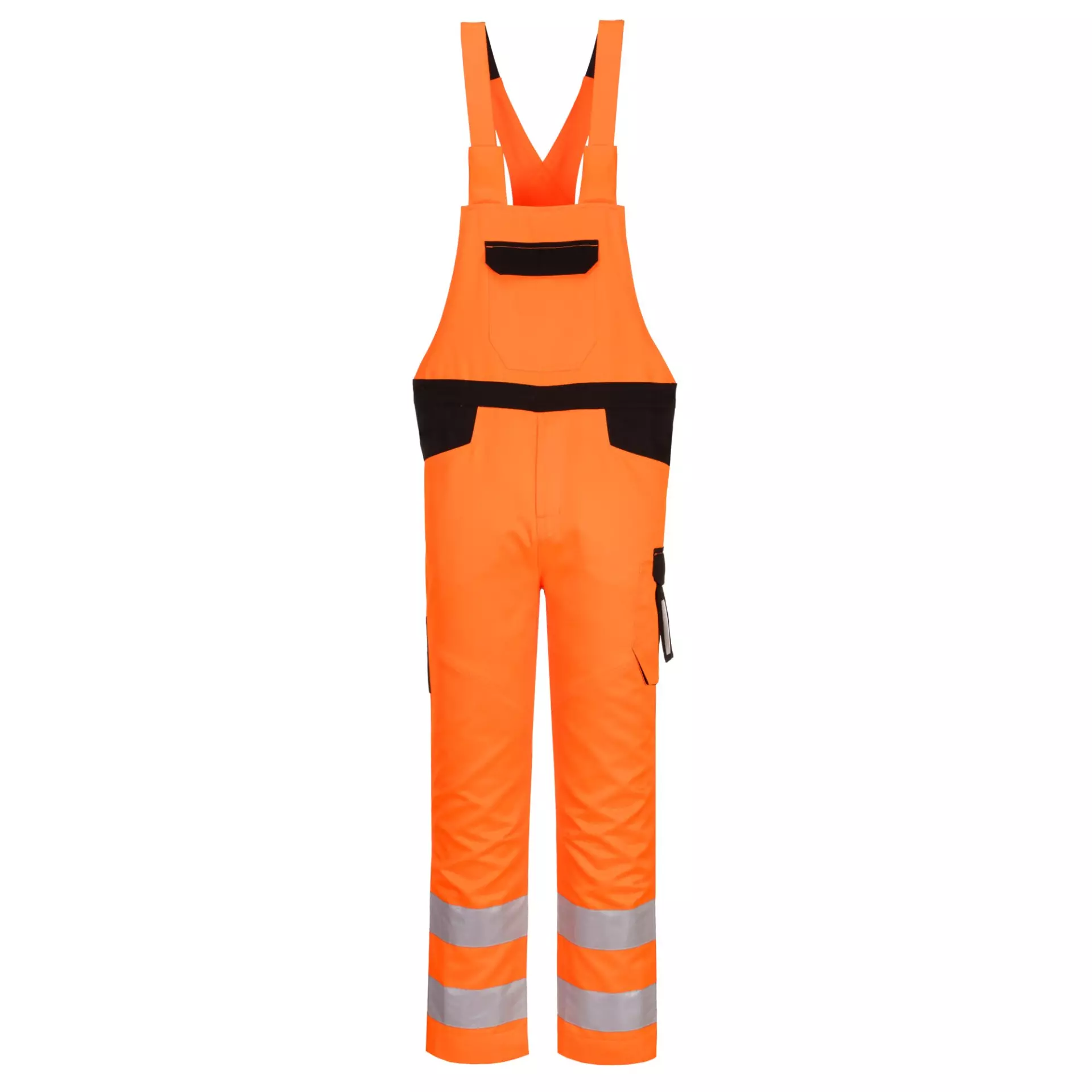 Portwest PW244OBR, PW2 Hi-Vis Bib and Brace, Orange/Black