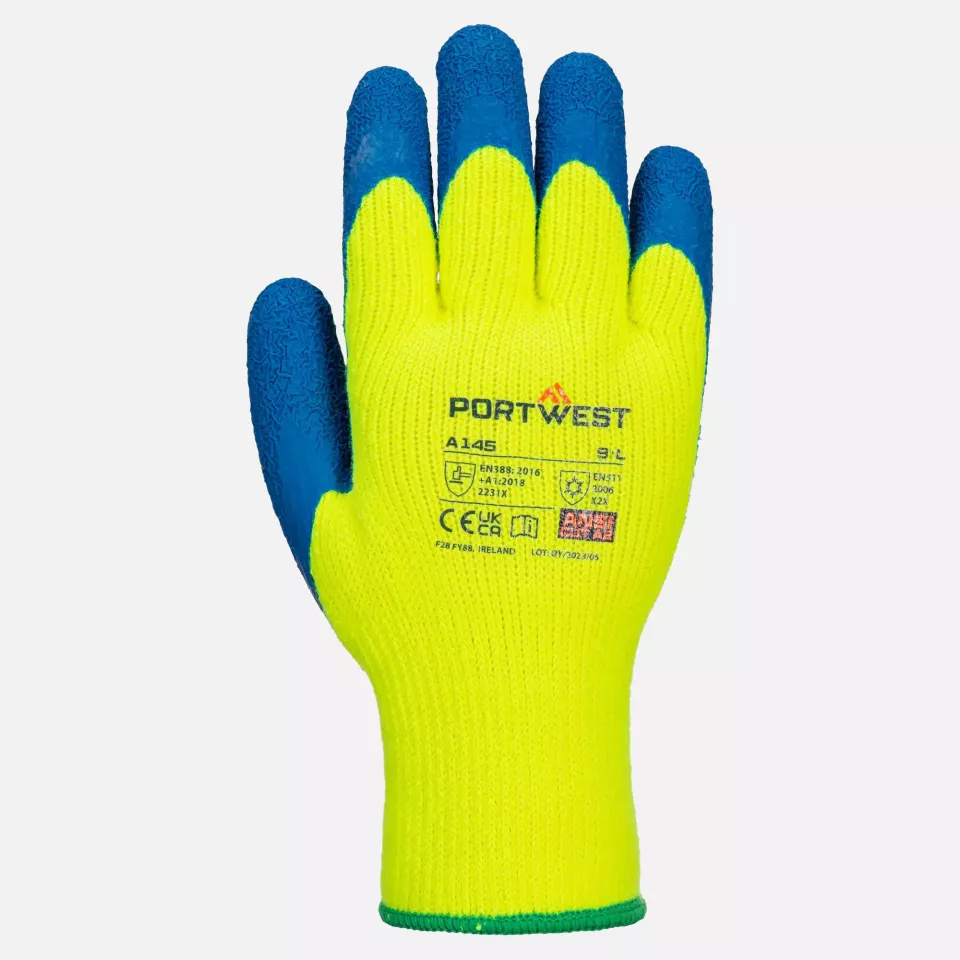 Portwest A145Y4R, Kälte-Grip-Handschuhe, Gelb/Blau, image 1, gallery thumbnail