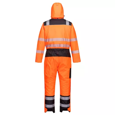 Portwest PW3 Hi-Vis Winter Coverall, Orange/Black