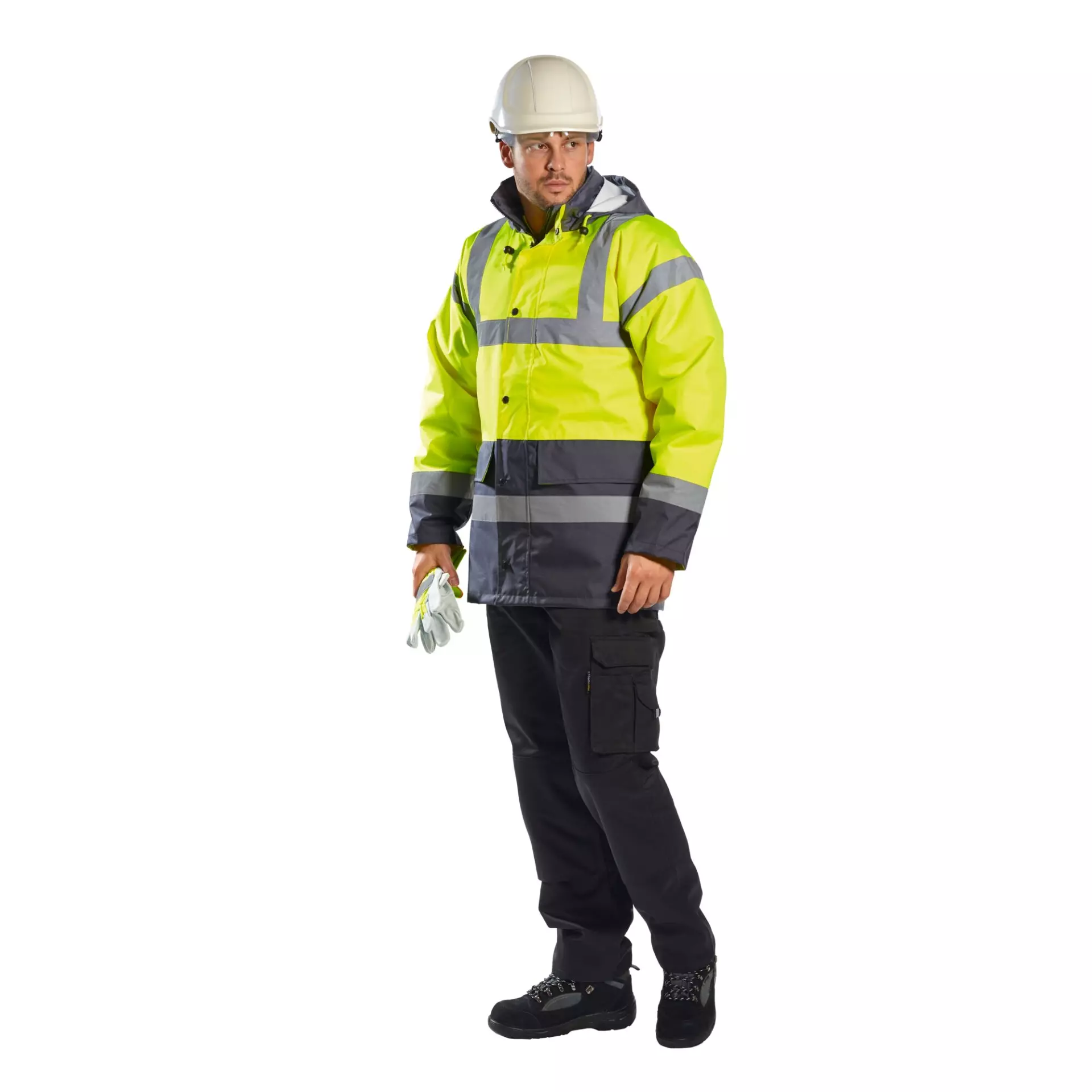 Portwest S466RNR, Hi-Vis Contrast Winter Traffic Jacket, Red/Navy, image 2