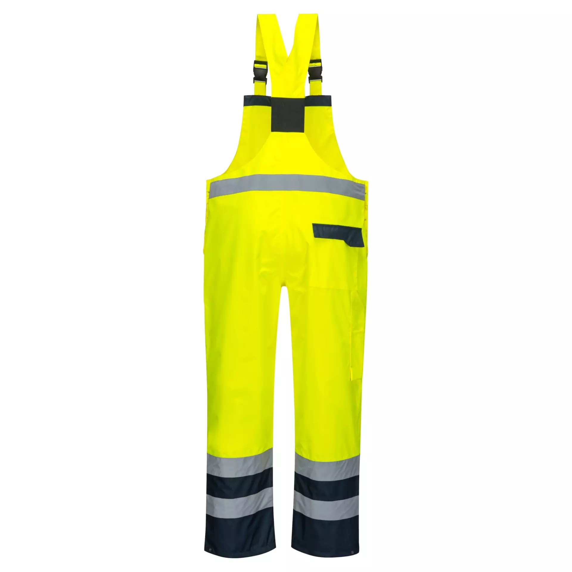 Portwest S488YNR, Hi-Vis Breathable Contrast Rain Bib and Brace, Yellow/Navy, image 2