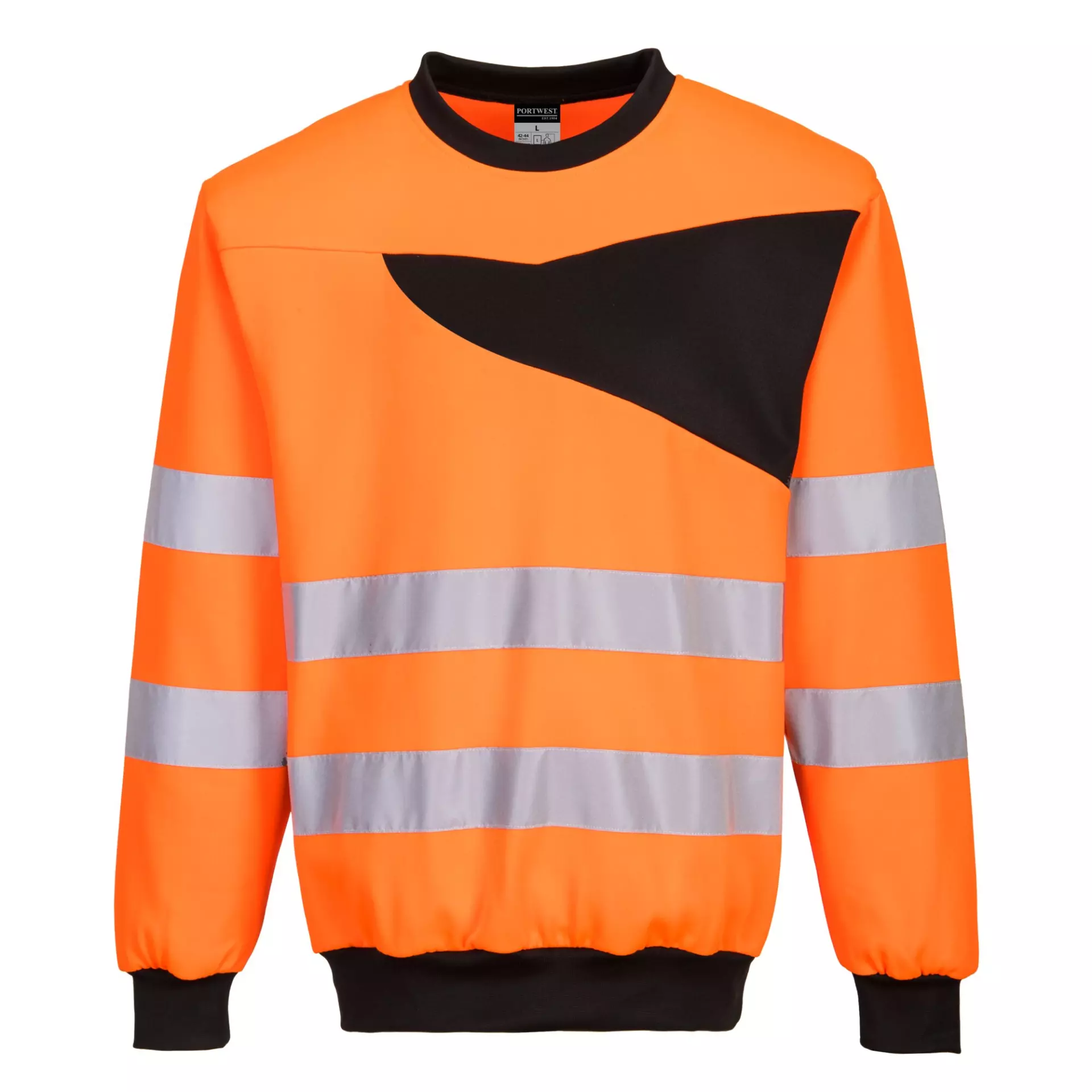Portwest PW277OBR, PW2 Hi-Vis Sweatshirt, Orange/Black, image 1