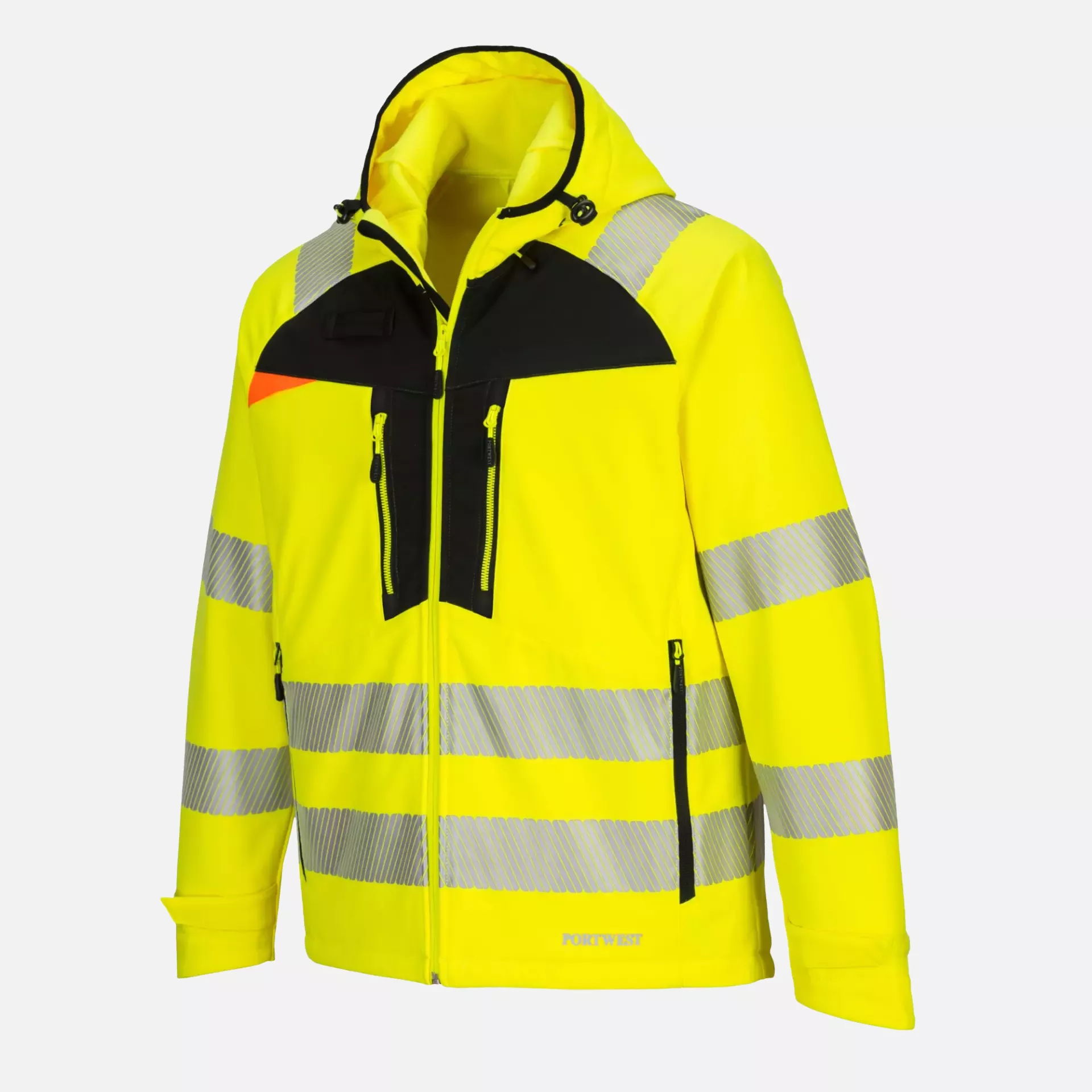 Portwest DX475YBR, DX4 Hi-Vis Softshell (3L), Yellow/Black, image 1