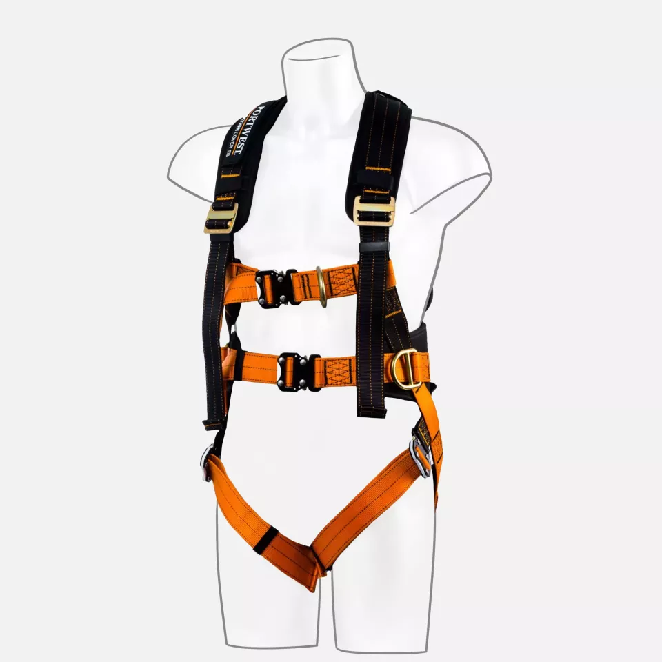 Portwest FP73K1R, Ultra 3 Point Harness, Black/Orange, image 1, gallery thumbnail