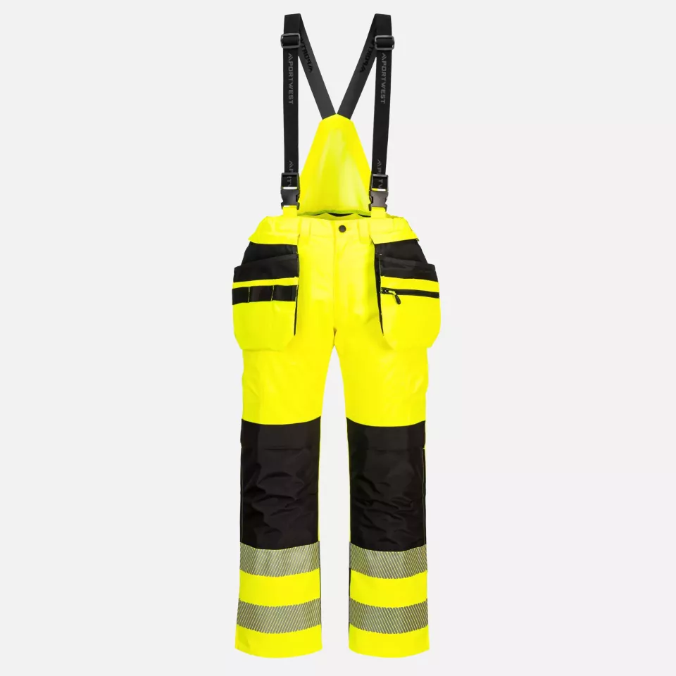 Portwest PW356YBR, PW3 Hi-Vis Rain Trousers, Yellow/Black, image 1, gallery thumbnail