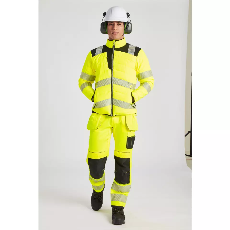 Portwest PW371YBR, PW3 Hi-Vis Baffle Jacket, Yellow/Black, image 4, gallery thumbnail