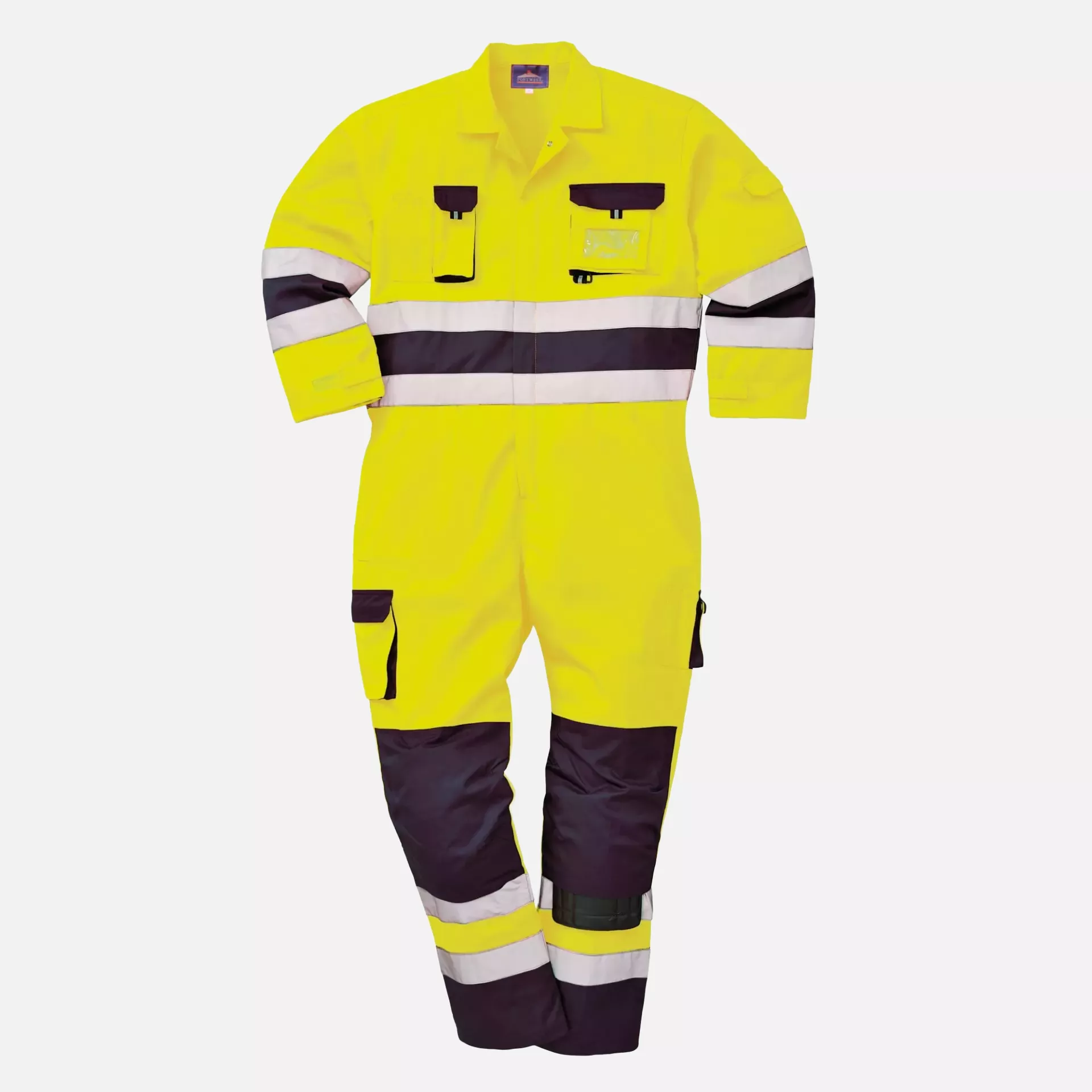 Portwest TX55YNR, Nantes Hi-Vis Contrast Work Coverall, Yellow/Navy, image 3