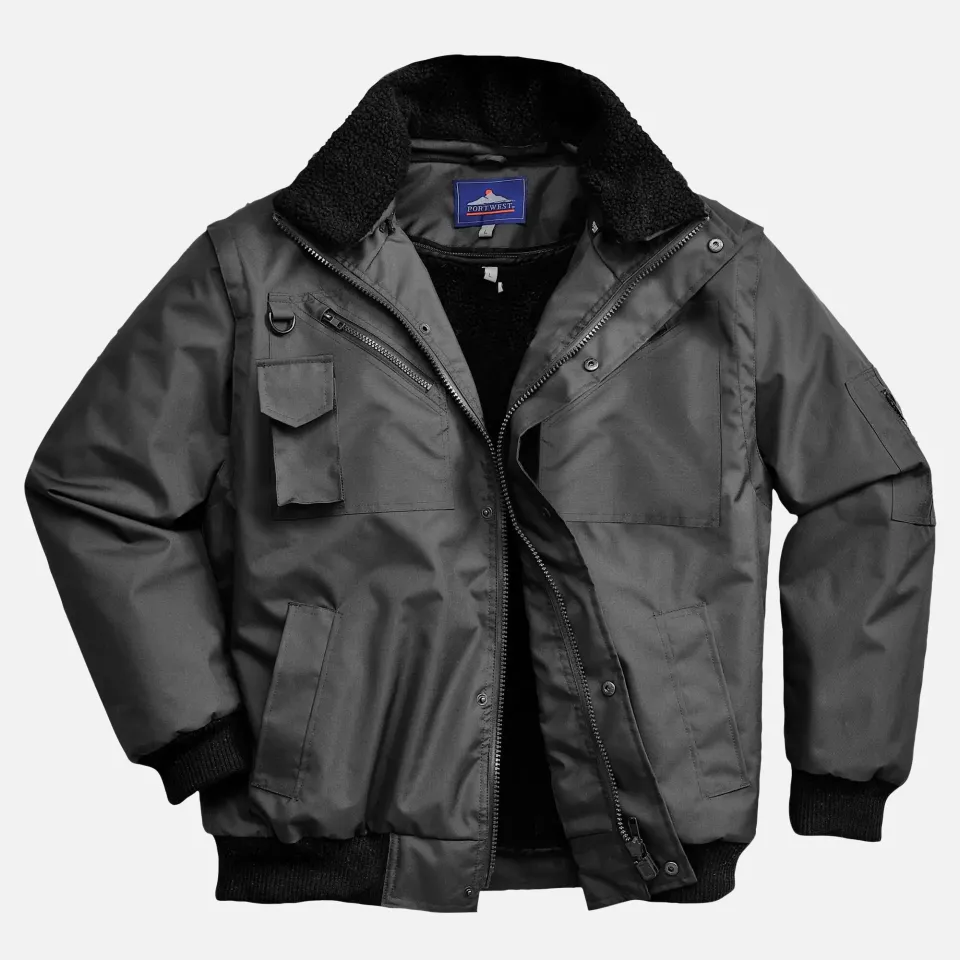 Portwest F465BKR, 3-in-1 Bomber Jacket, Black, image 3, gallery thumbnail