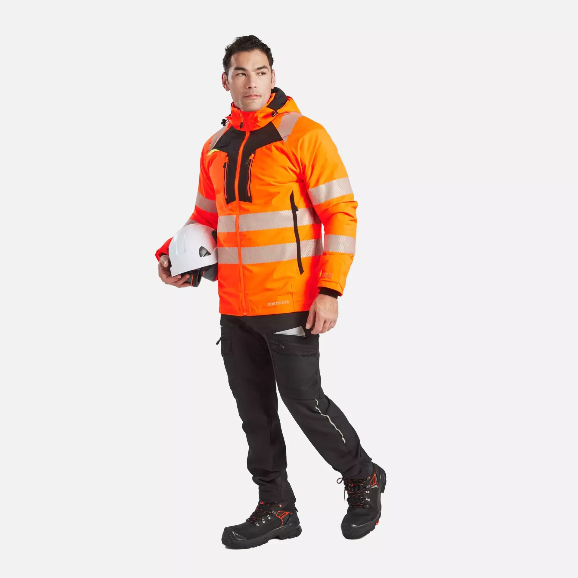 Portwest DX461OBR, DX4 Hi-Vis Winter Jacket, Orange/Black, image 6