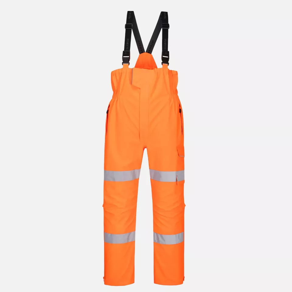 Portwest S594ORR, Hi-Vis Extreme Rain Bib and Brace, Orange, image 1, gallery thumbnail