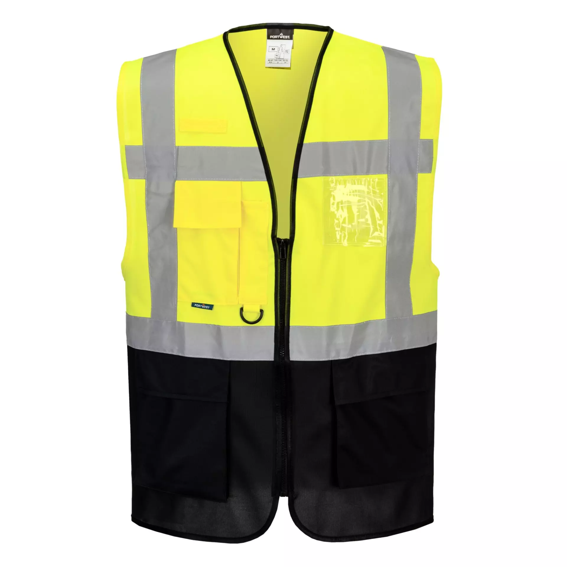 Portwest C476YNR, Warsaw Hi-Vis Contrast Executive Vest, Yellow/Navy, image 3