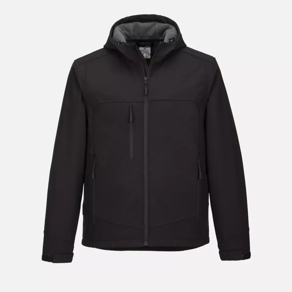 Portwest KX362BKR, KX3 Hooded Softshell (3L), Black, image 1, gallery thumbnail