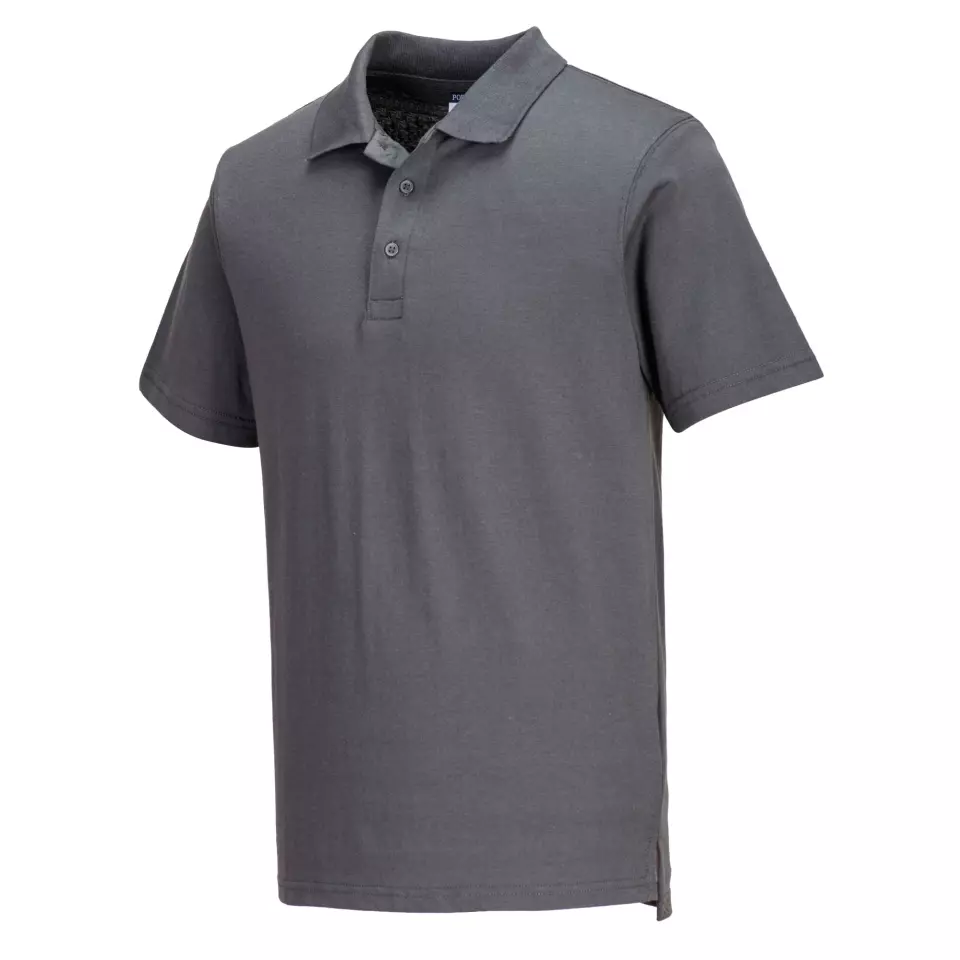 Portwest L210ZOR, Lightweight Jersey Polo Shirt, Zoom Grey, image 3, gallery thumbnail