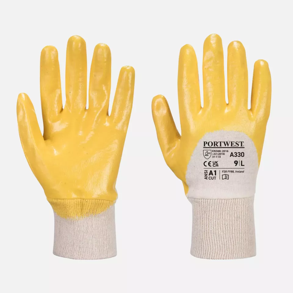 Portwest A330YER, Nitrile Light Knitwrist, Yellow, image 1, gallery thumbnail