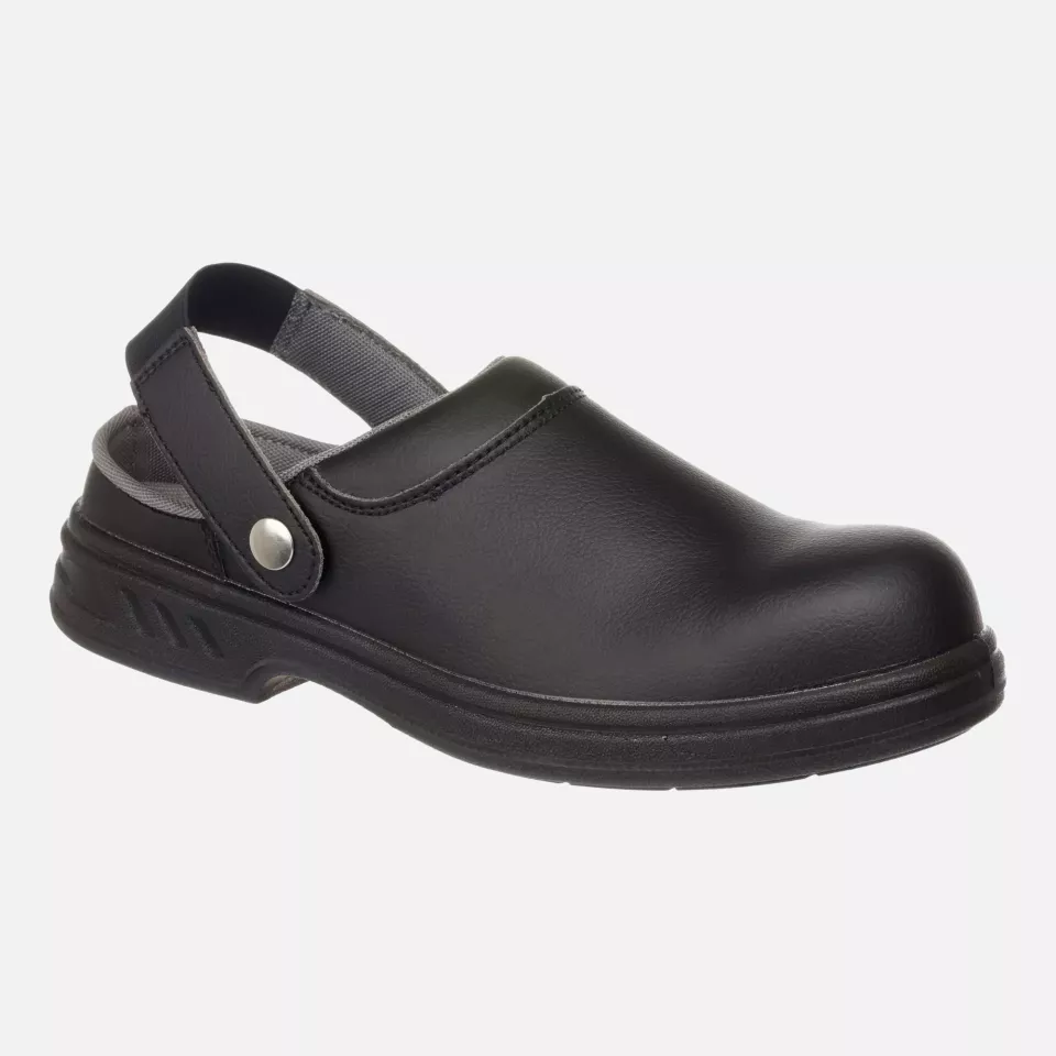 Portwest FW82BKR, Steelite Safety Clog SB FO SR WPA E A, Black, image 1, gallery thumbnail