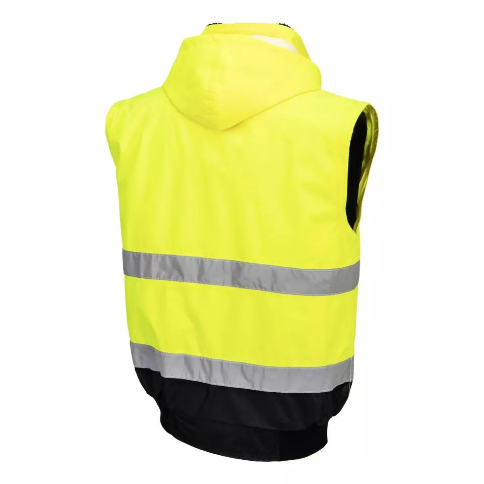 Portwest C465YBR, Hi-Vis 3-in-1 Contrast Bomber Jacket, Yellow/Black, image 6, gallery thumbnail