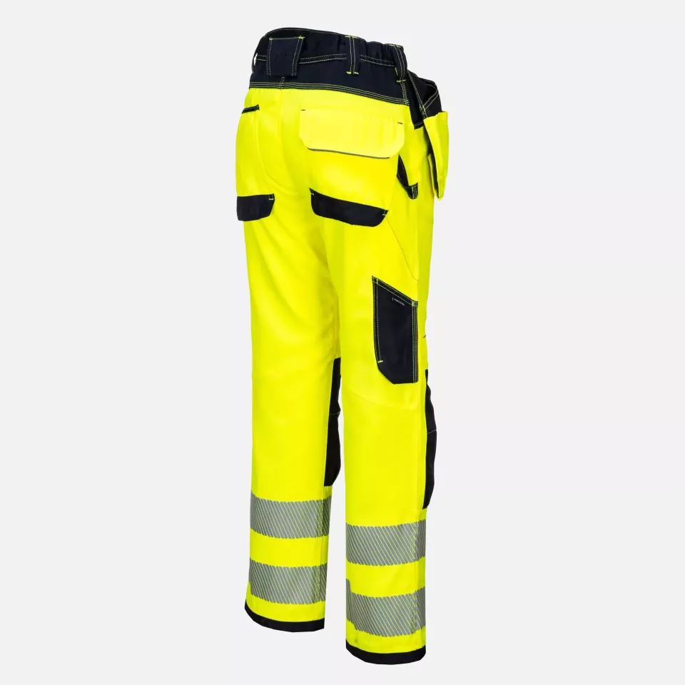 Portwest T501YBS, PW3 Hi-Vis Arbeitshose mit Holstertaschen, Gelb/Schwarz Kurz, image 3, gallery thumbnail