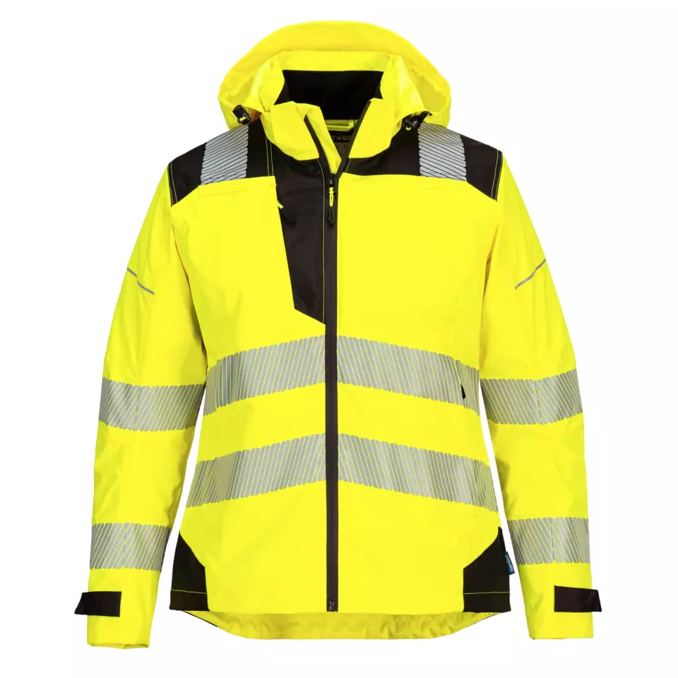 Portwest PW389YBR, PW3 Hi-Vis Women's Rain Jacket, Yellow/Black, image 1, gallery thumbnail