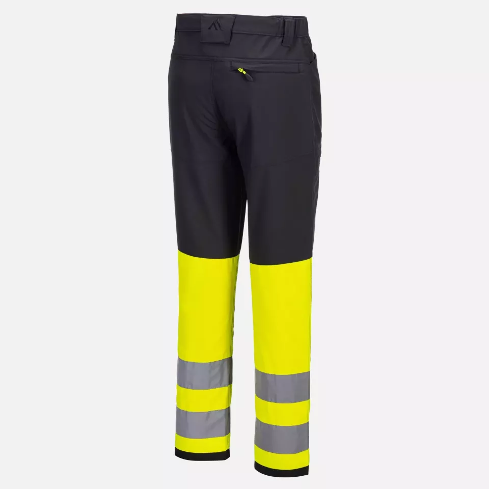 Portwest CD888YBR, WX2 Eco Hi-Vis Class 1 Service Trousers, Yellow/Black, image 3, gallery thumbnail