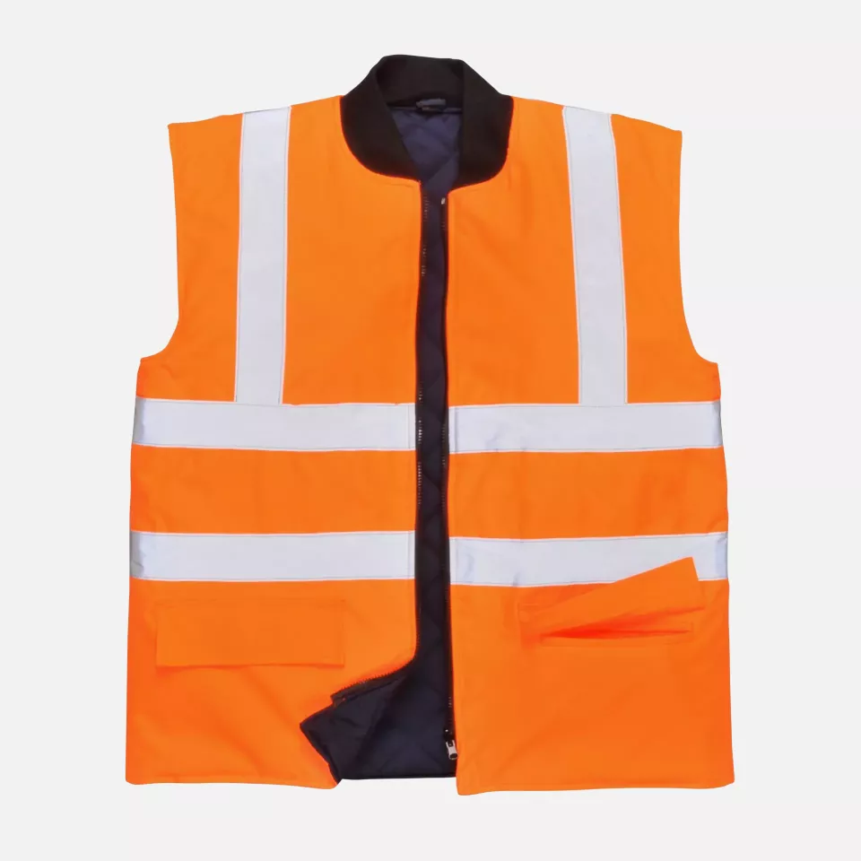 Portwest S469ORR, Hi-Vis Reversible Bodywarmer, Orange, image 5, gallery thumbnail