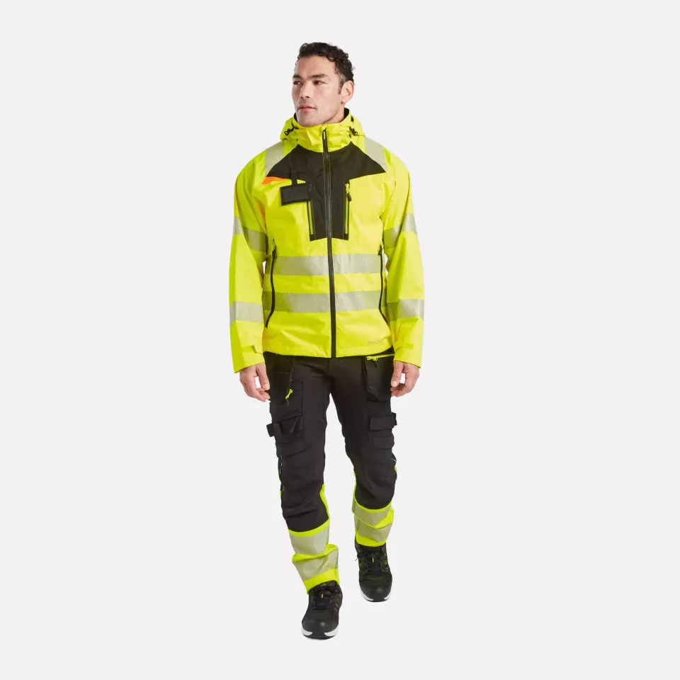 Portwest DX462YER, DX4 Hi-Vis Rain Jacket, Yellow, image 8, gallery thumbnail
