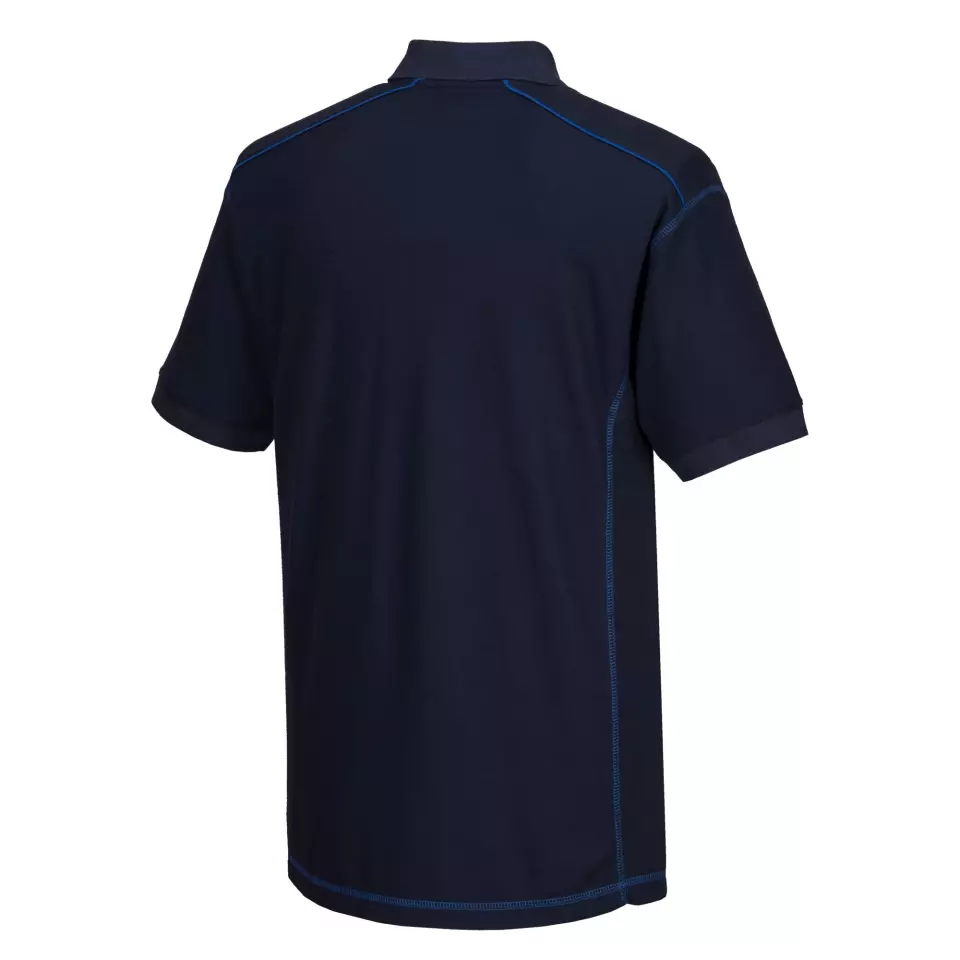 Portwest B218NRR, Essential Two Tone Polo Shirt, Navy/Royal, image 3, gallery thumbnail