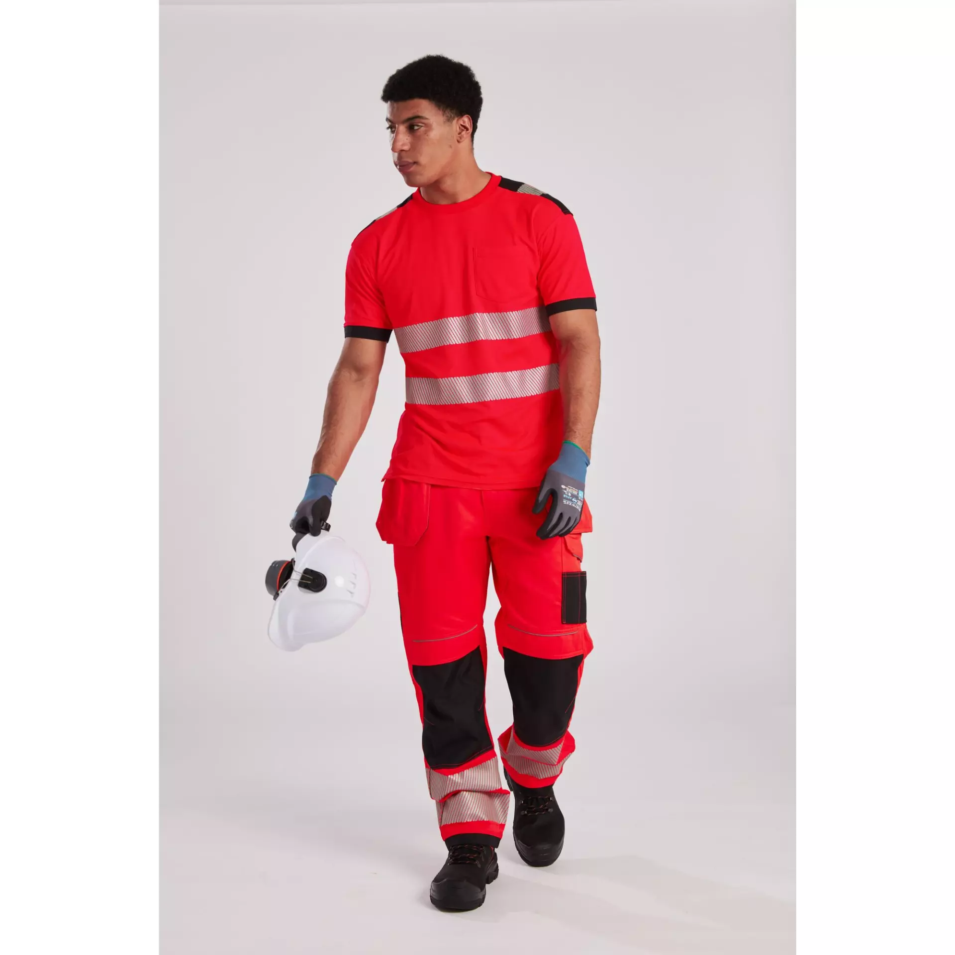 Portwest T501RBK, PW3 Hi-Vis Arbeitshose mit Holstertaschen, Rot/Schwarz, image 6