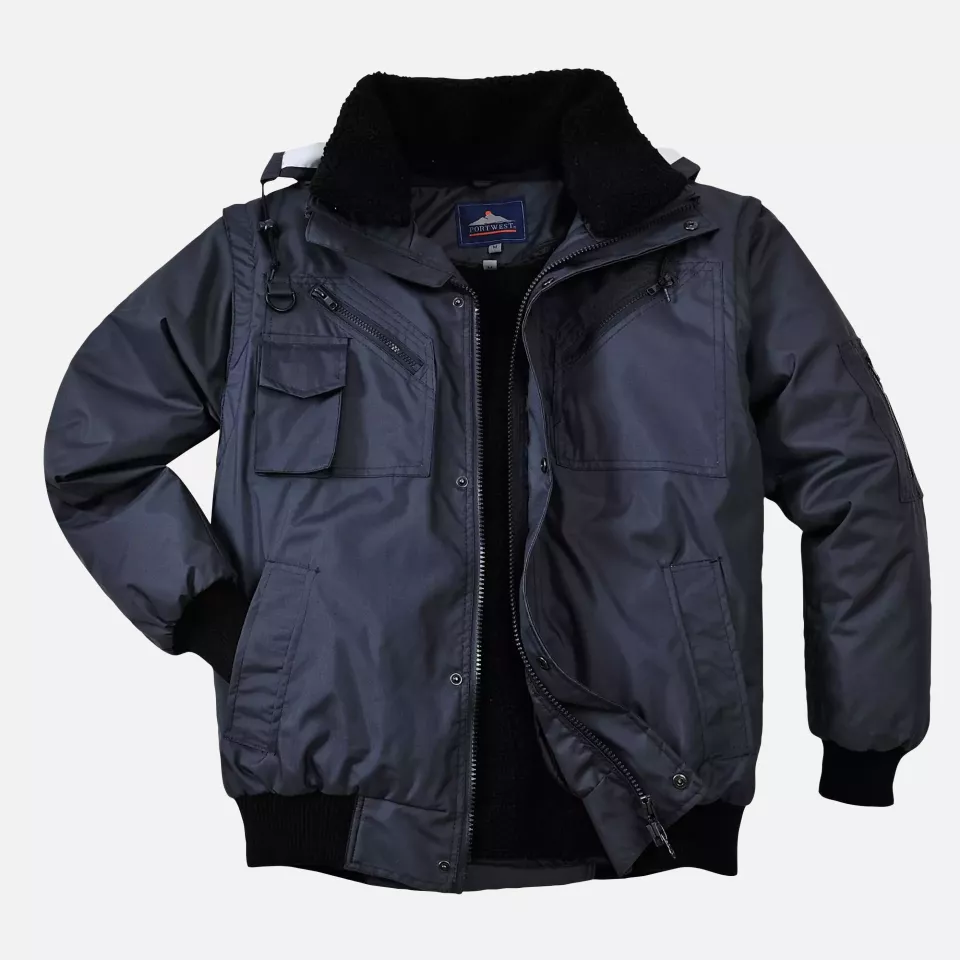 Portwest F465NAR, 3-in-1 Bomber Jacket, Navy, image 4, gallery thumbnail