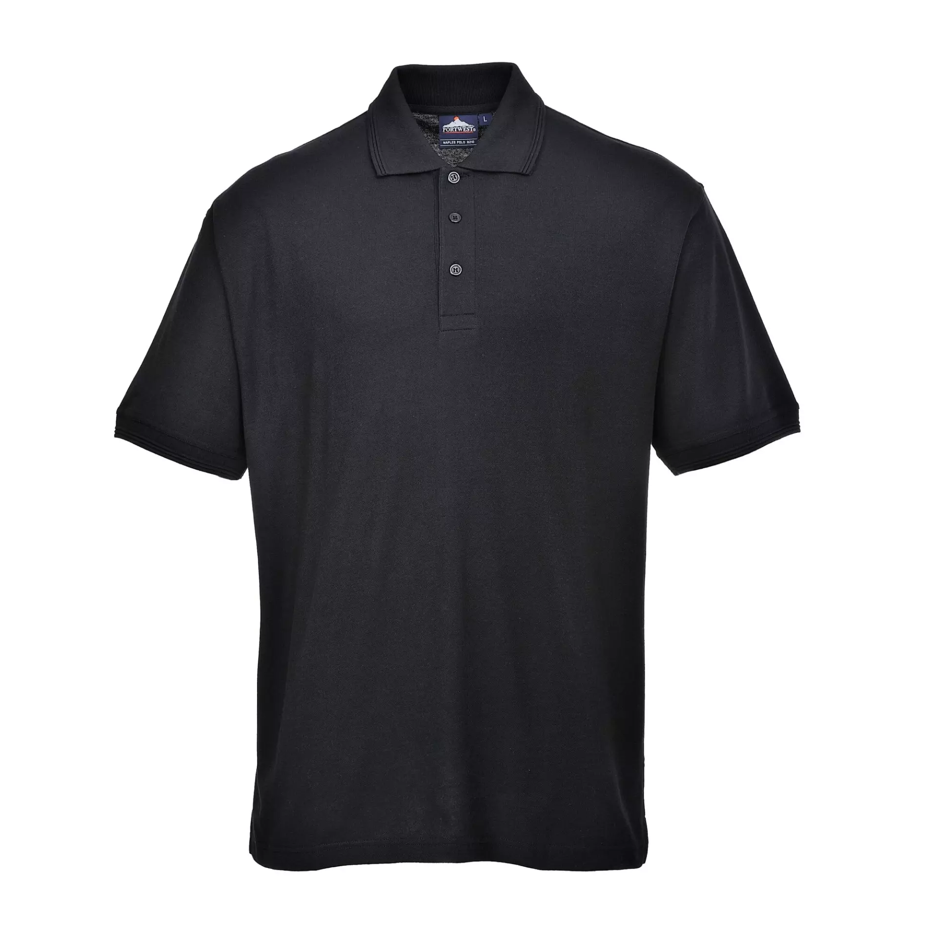 Portwest B210BKR, Naples Polo Shirt S/S, Black, image 1
