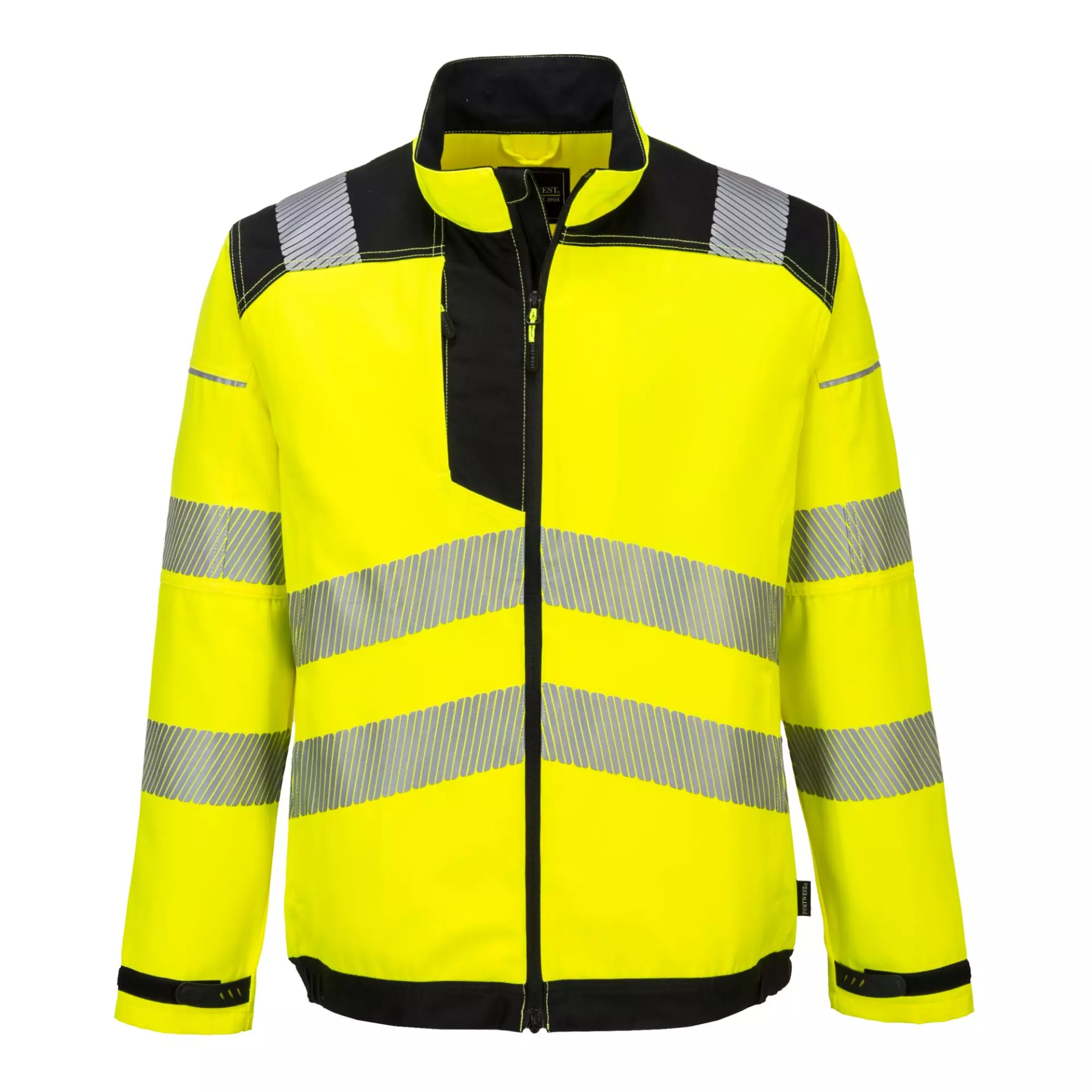 Portwest T500YBR, PW3 Hi-Vis Work Jacket, Yellow/Black, image 1
