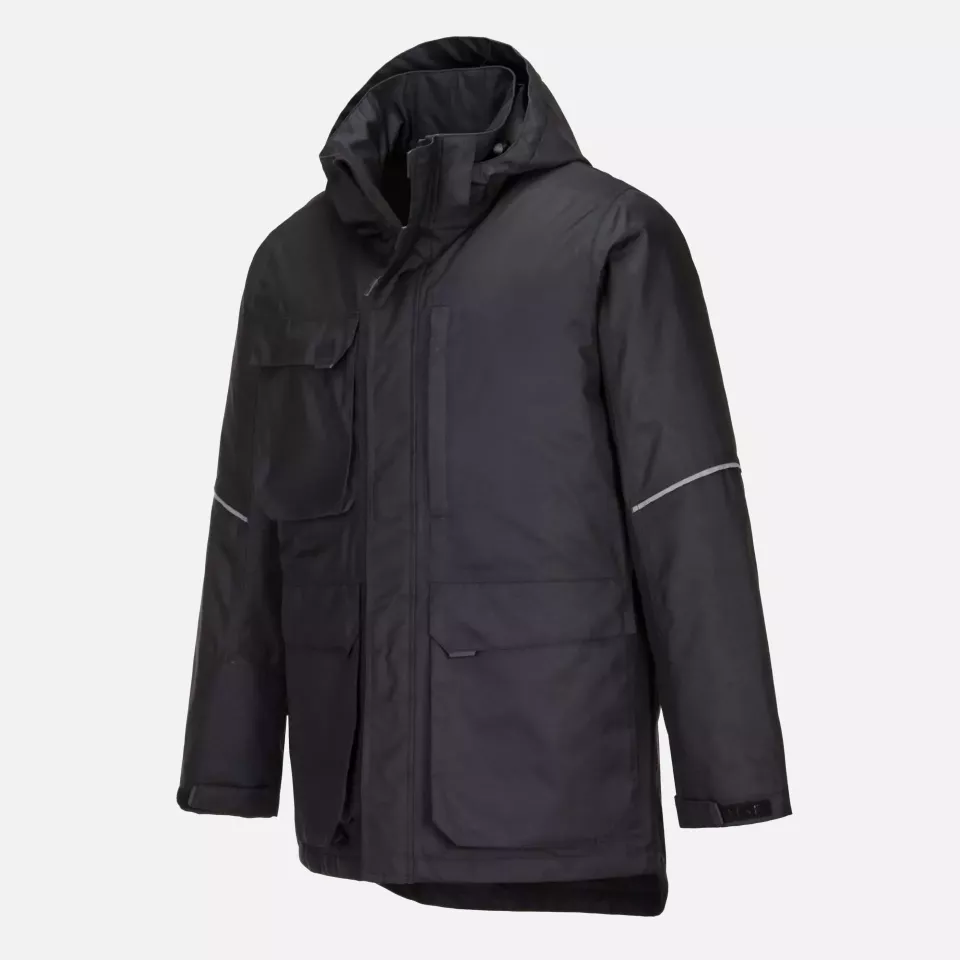 Portwest KX360BKR, KX3 Winter Parka Jacket, Black, image 4, gallery thumbnail