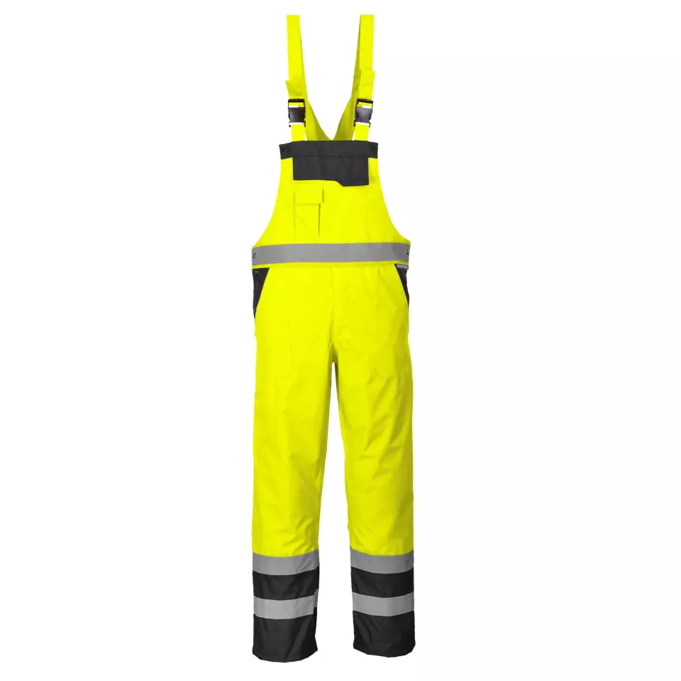 Portwest S488YBR, Hi-Vis Breathable Contrast Rain Bib and Brace, Yellow/Black, image 3, gallery thumbnail